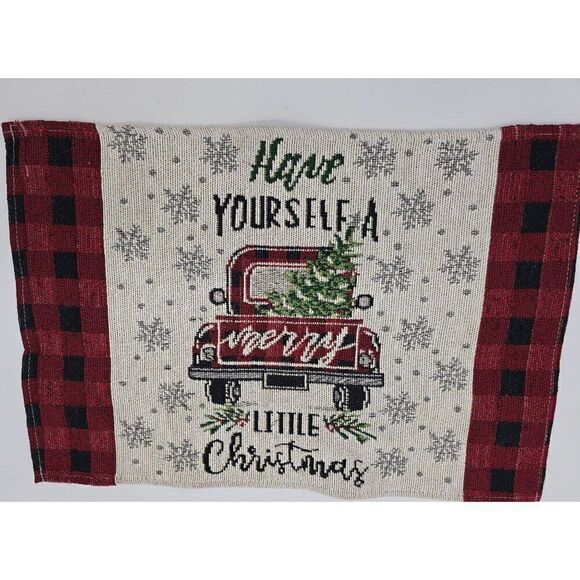 Set Of 3 Christmas-Themed Placemats With Red Truck & Buffalo Plaid Design - Picture 4 of 9